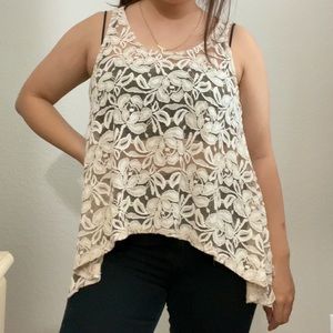 Beige see-through top